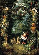 Jan Brueghel the Younger The Holy Family with St John Sweden oil painting artist